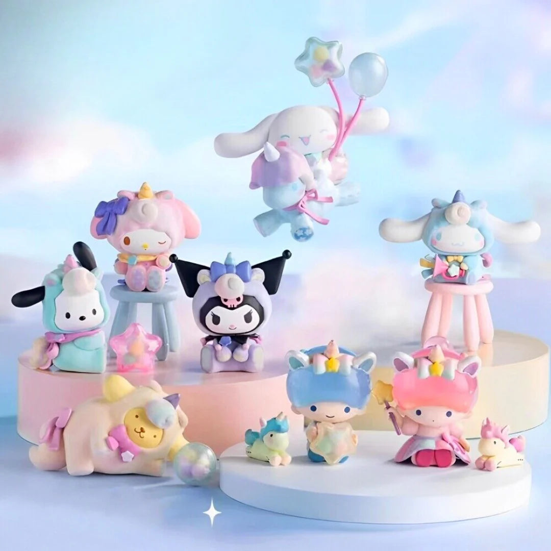 Sanrio Miniso Fantasy Paradise Flocked Unicorn Series Blind Box