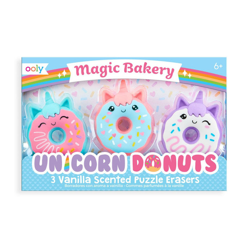 Ooly Magic Bakery Unicorn Donuts Scented Erasers - Set Of 3 - Little C Land