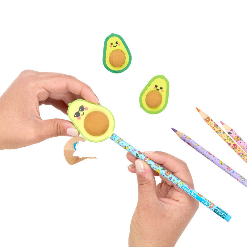 Ooly Avocado Love Eraser & Sharpener - Set of 3 - Little C Land