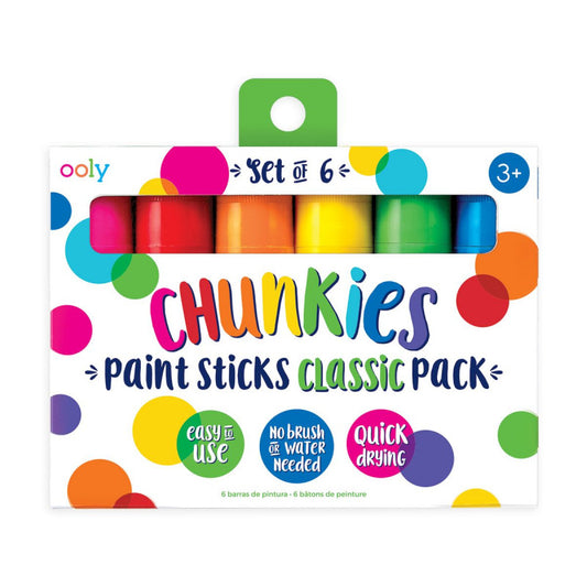 Ooly Chunkies Paint Sticks - Classic Pack - Set Of 6 - Little C Land