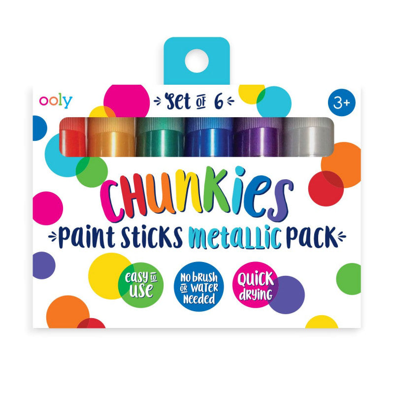 Ooly Chunkies Paint Sticks - Metallic - Set Of 6 - Little C Land