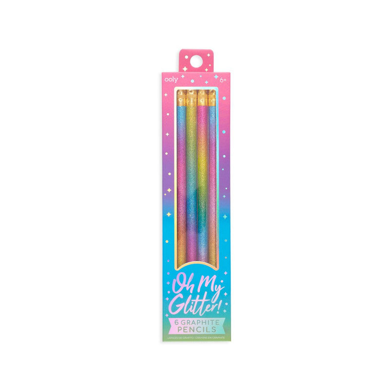 Ooly Oh My Glitter! Graphite Pencils - Set Of 6 - Little C Land