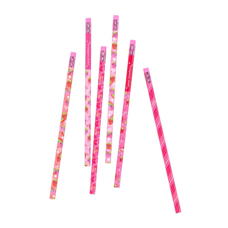 Ooly Lil Juicy Strawberry Scented Pencils - Set of 6 - Little C Land