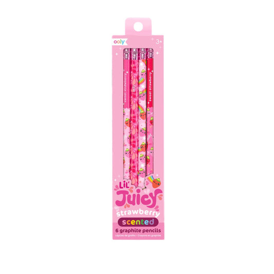 Ooly Lil Juicy Strawberry Scented Pencils - Set of 6 - Little C Land