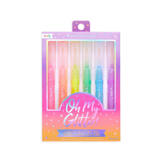 Ooly Oh My Glitter! Neon Highlighters - Set of 6 - Little C Land