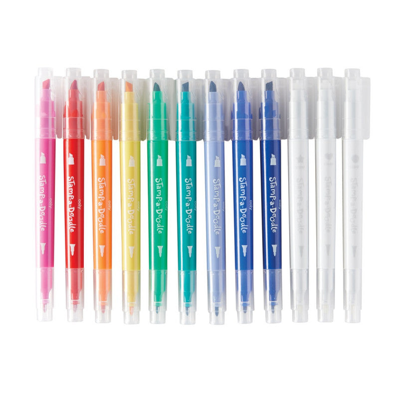 Ooly Stamp-A-Doodle Double-Ended Markers - Set of 12 - Little C Land