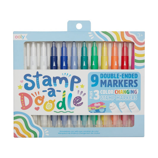 Ooly Stamp-A-Doodle Double-Ended Markers - Set of 12 - Little C Land