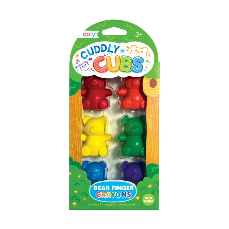 Ooly Cuddly Cubs Bear Finger Crayons - Set of 6 - Little C Land