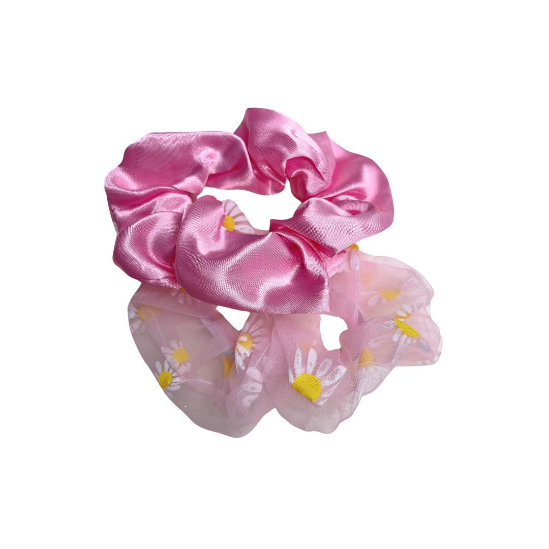 Pink Sunflower Scrunchie Set - Little C Land