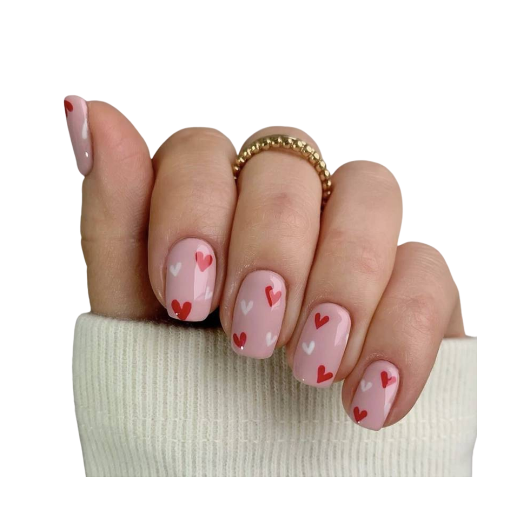 Little Pink Hearts Faux Nails - Little C Land