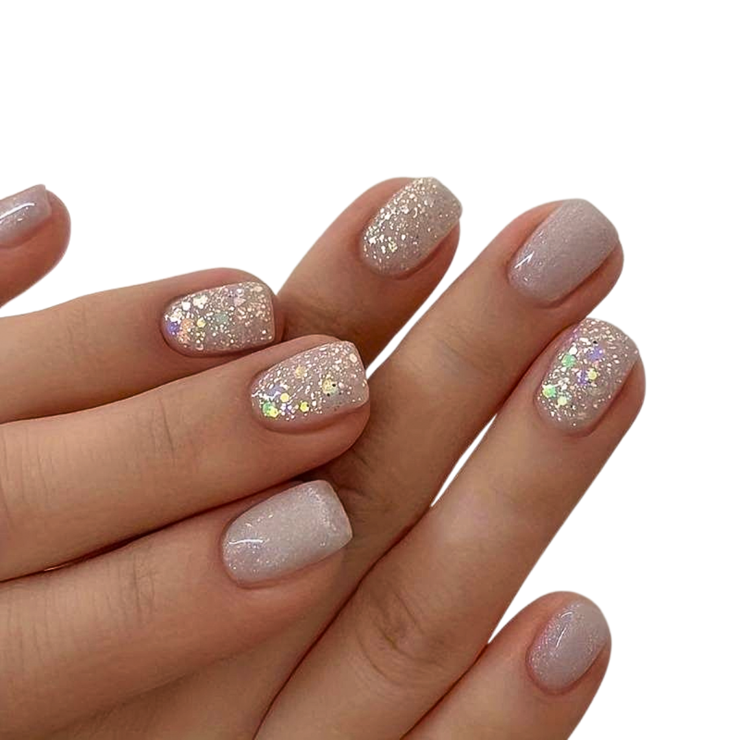 Sparkly Nude Faux Nails - Little C Land