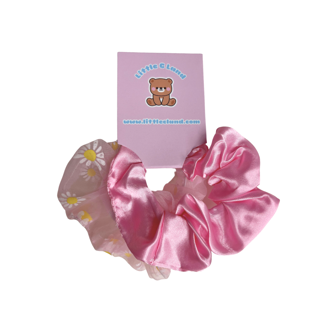 Pink Sunflower Scrunchie Set - Little C Land