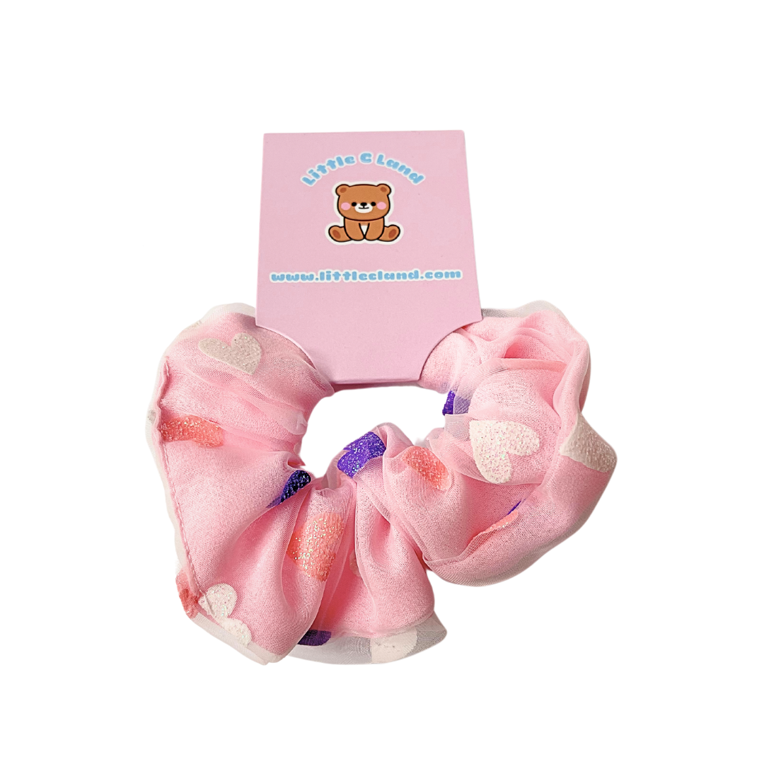 Pink Heart Scrunchie - Little C Land