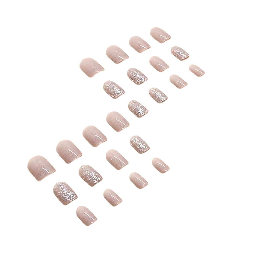 Sparkly Nude Faux Nails - Little C Land