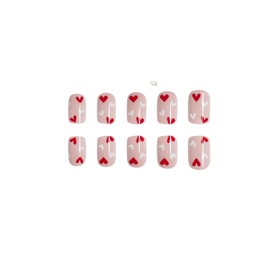 Little Pink Hearts Faux Nails - Little C Land