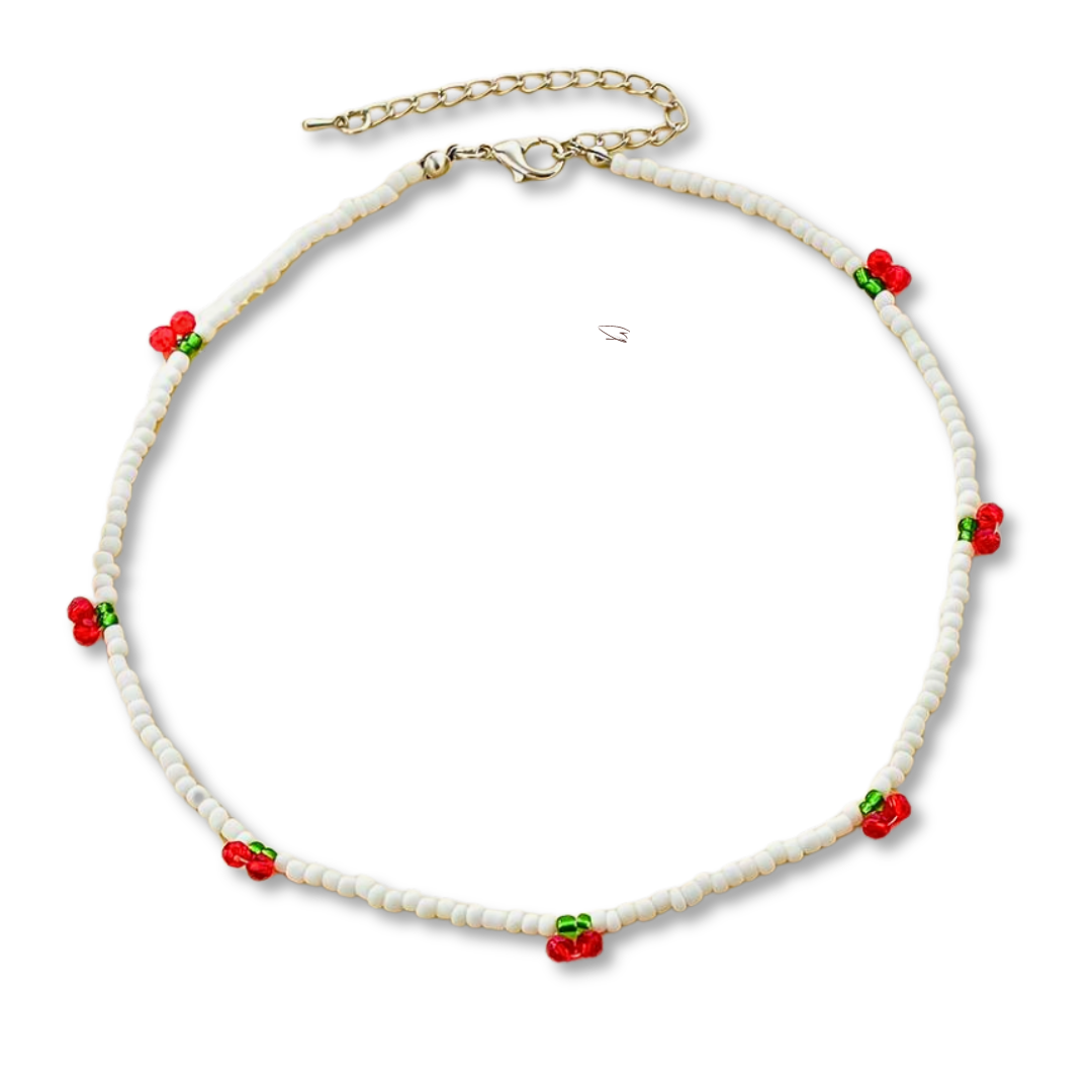 Cherry Beaded Necklace & Bracelet Set - Little C Land