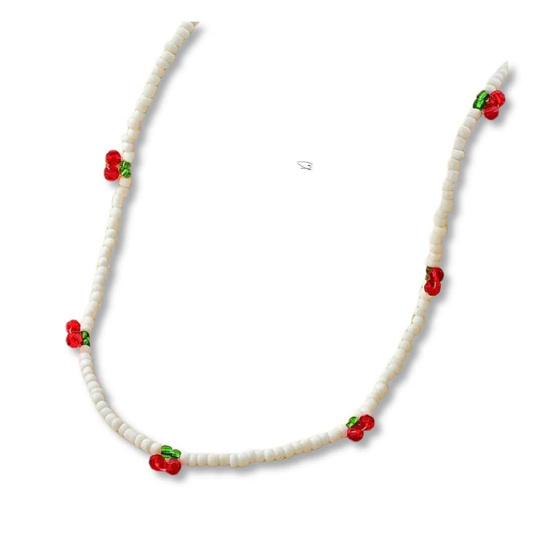 Cherry Beaded Necklace & Bracelet Set - Little C Land