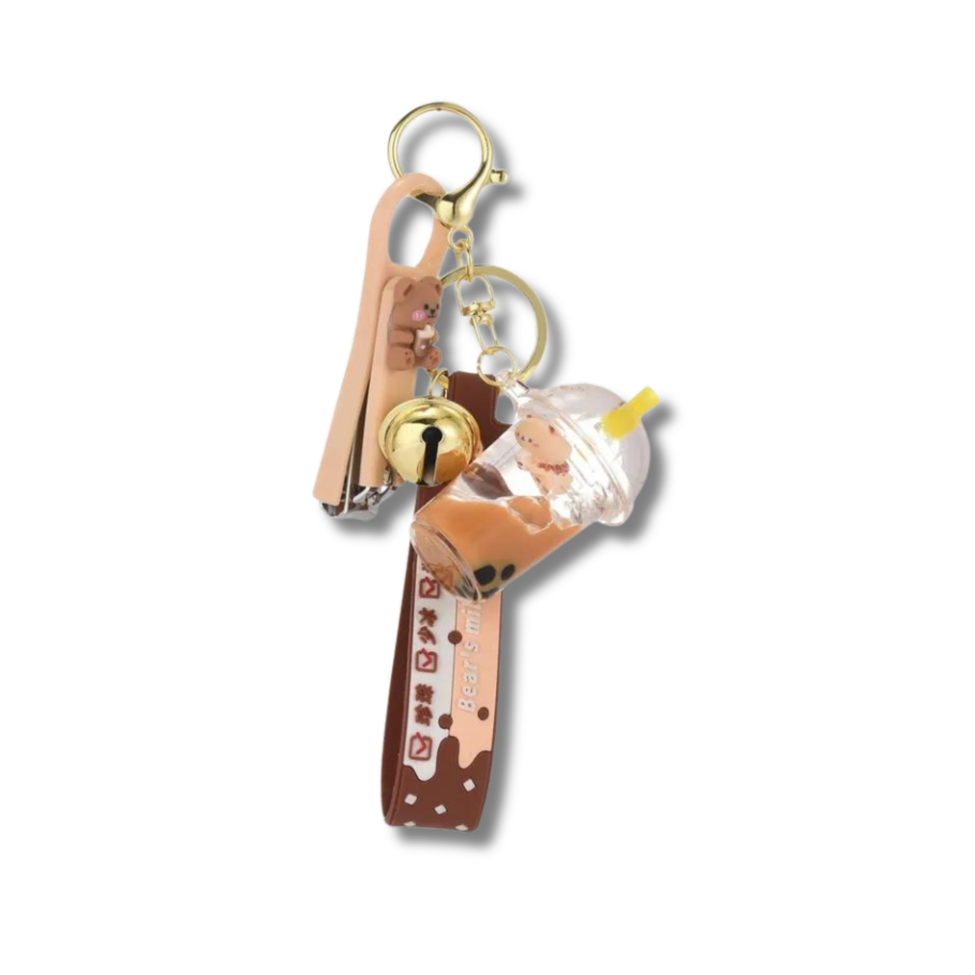 Bubble Tea Teddy Bear Keychain - Little C Land