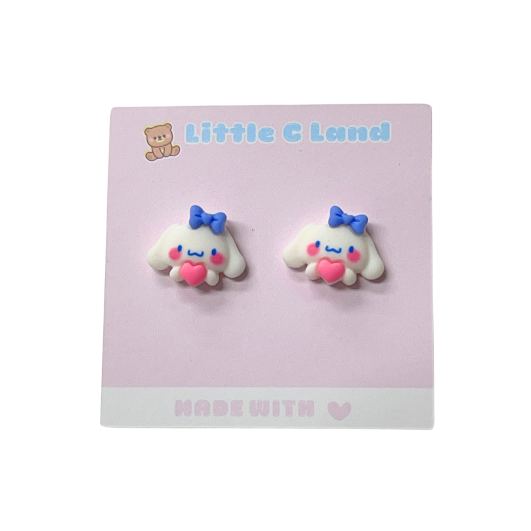 cinnamoroll blue bow earrings