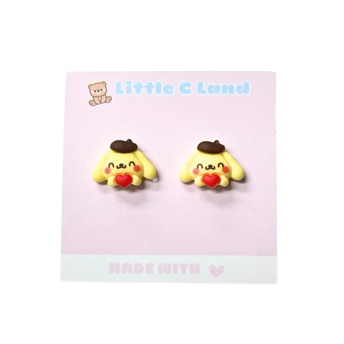 Pompompurin Heart Earrings