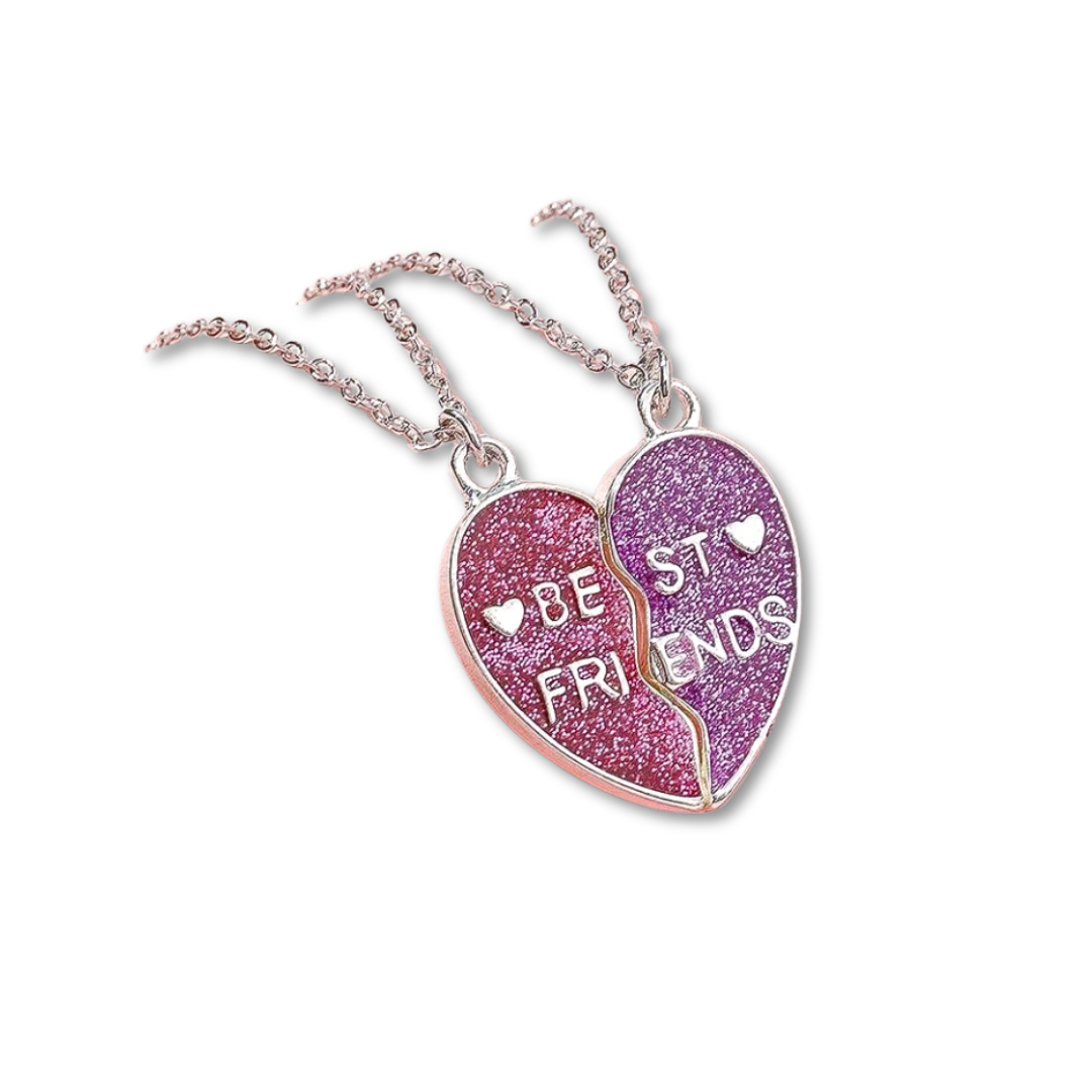 Best Friends Glitter Heart Necklace - Little C Land