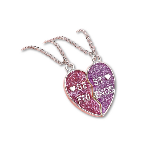 Best Friends Glitter Heart Necklace - Little C Land