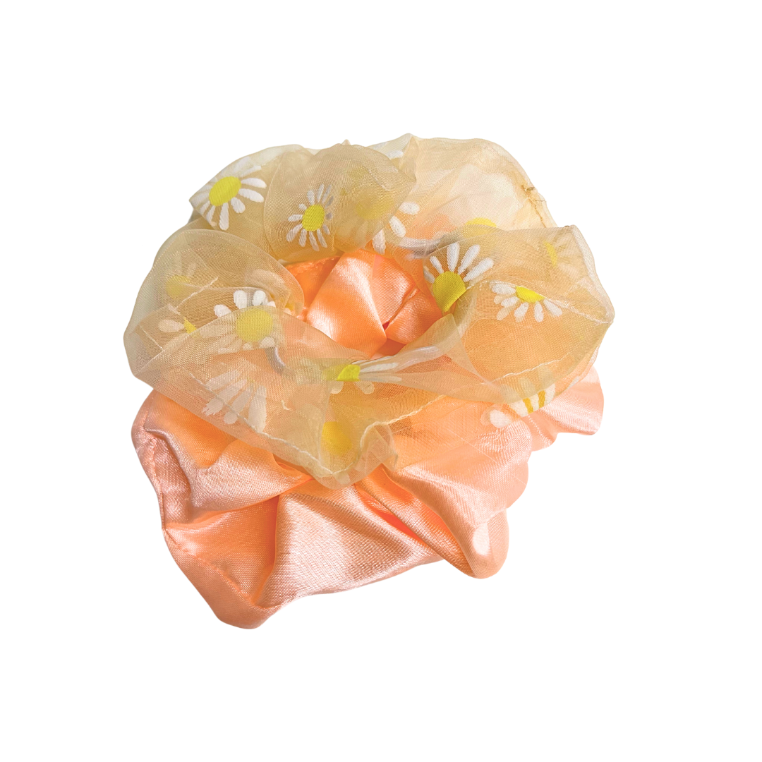 Neon Orange Sunflowers Scrunchie Set - Little C Land