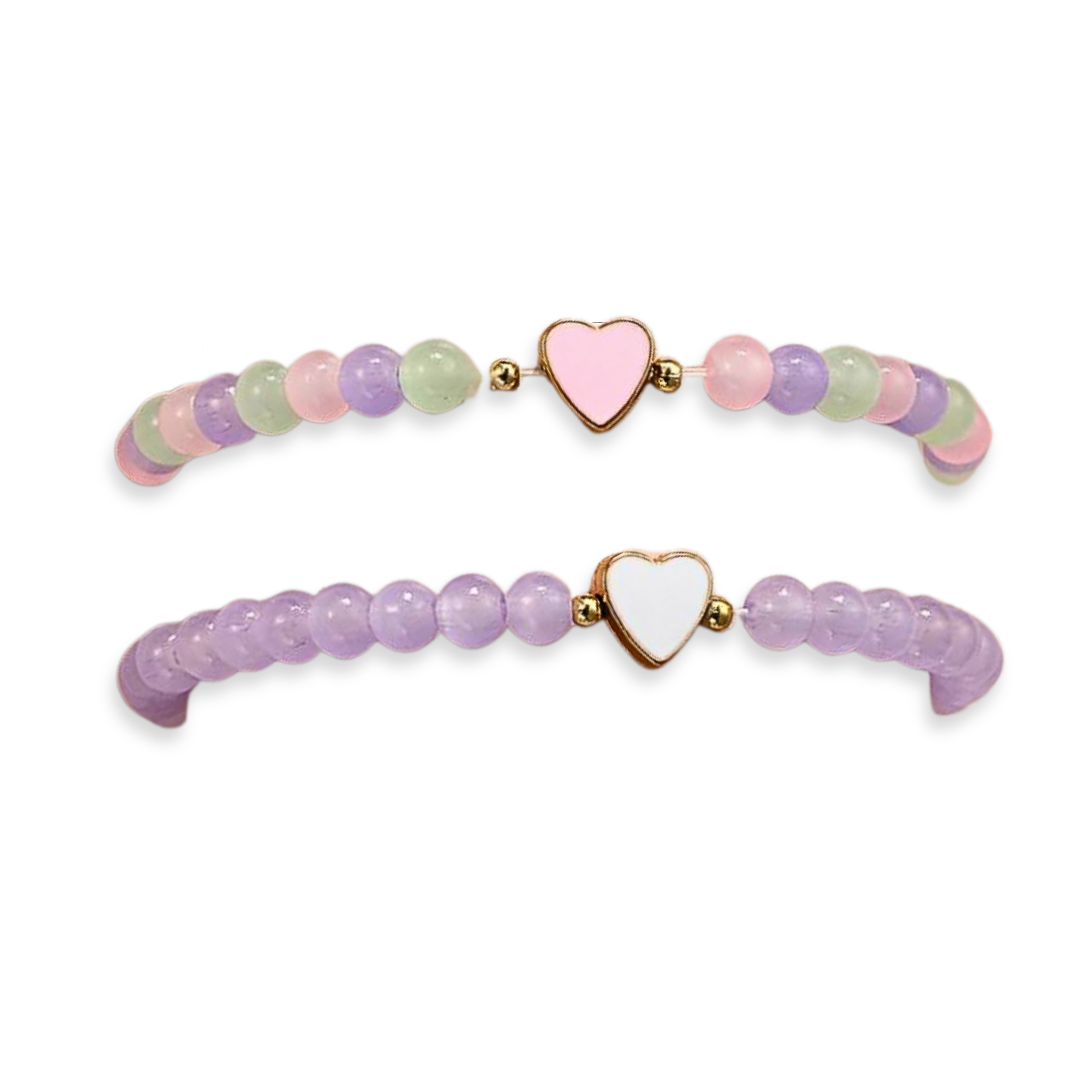 Best Friends Beaded Heart Bracelet - Little C Land