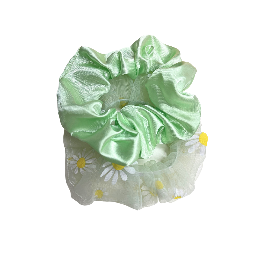 Green Sunflowers Scrunchie Set - Little C Land