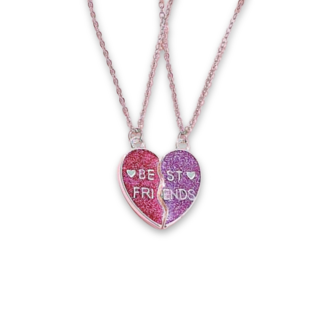 Best Friends Glitter Heart Necklace - Little C Land