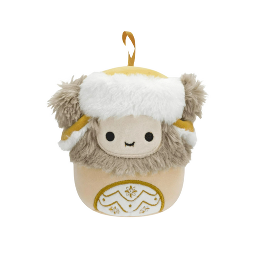 Squishmallows Cream Yeti with Santa Hat Ornament