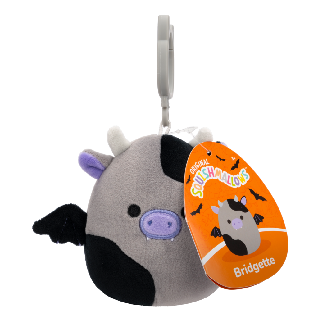 Squishmallows Halloween Bridgette the Cow Bat Keychain-Little C Land