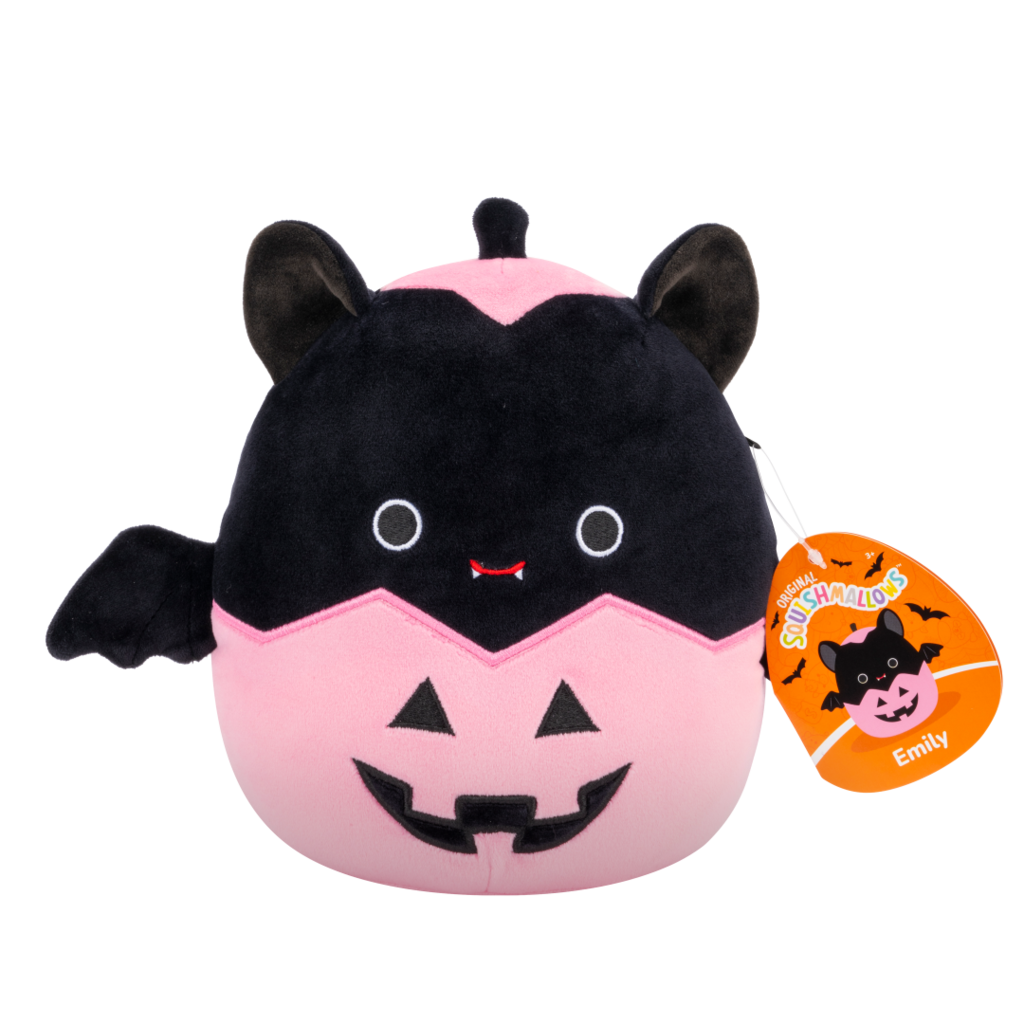 Squishmallows Halloween Emily the Bat in Pink Jack-O'-Lantern - Little C Land